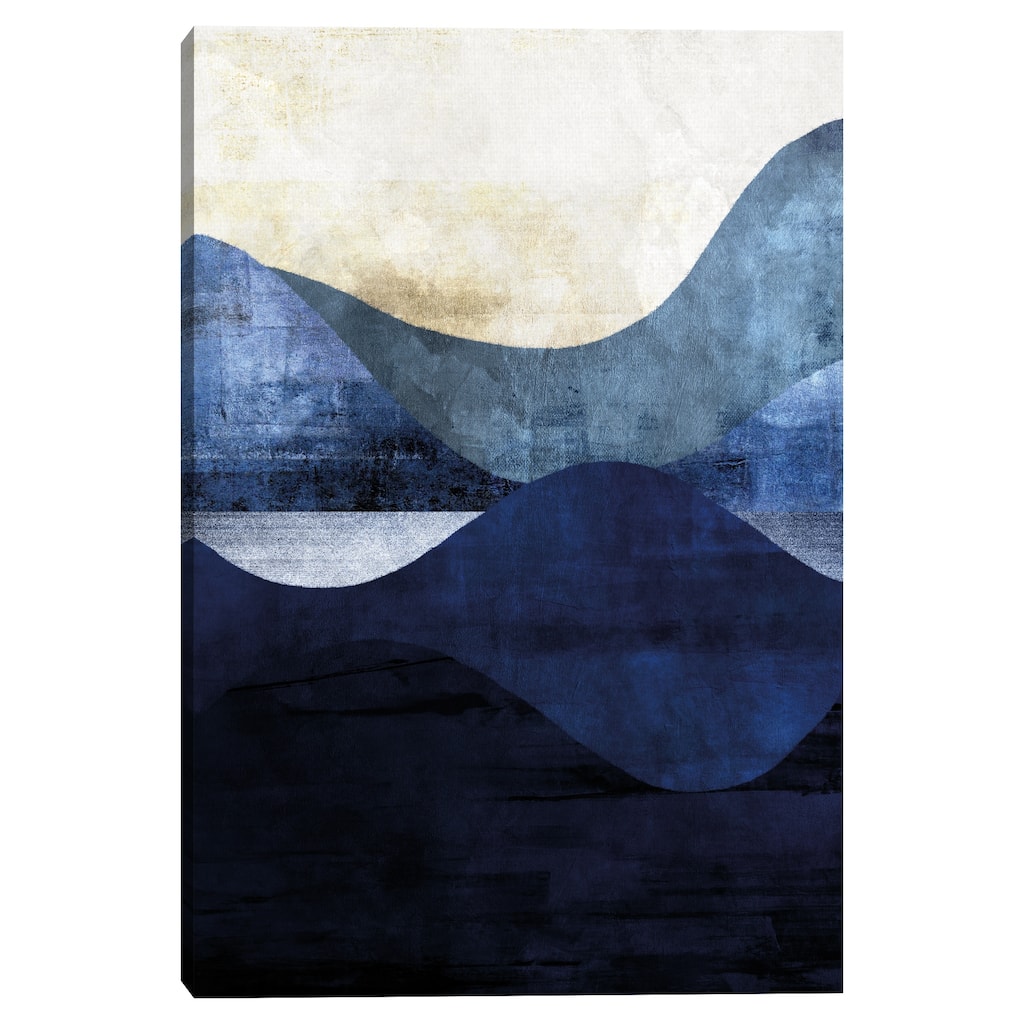 Belle Maison - Indigo Waves by Belle Maison Canvas Art Print