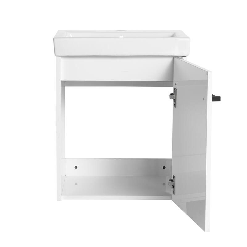 BNK 16/18 Inch Single Sink Bathroom Vanity with Soft Close Door