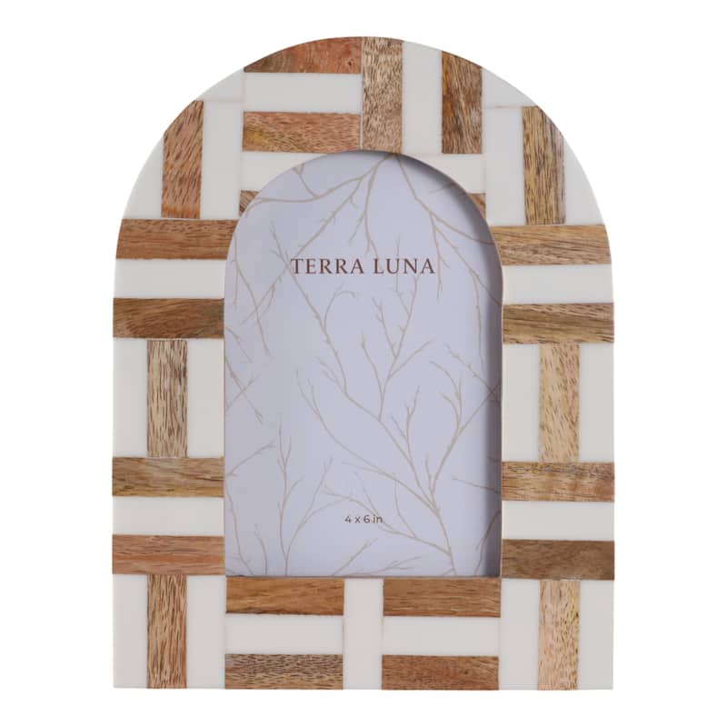 Resin Wood Picture Frame Arch Design Home Office Decor - 4x6" Ivory - Ivory - 8.5" x 6.5" x 0.5"