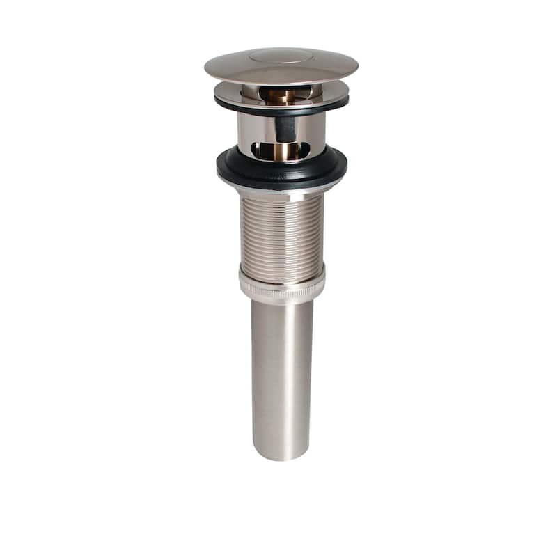 Keeney Push Button Bathroom Sink Drain with Overflow - N/A - Brushed Nickel