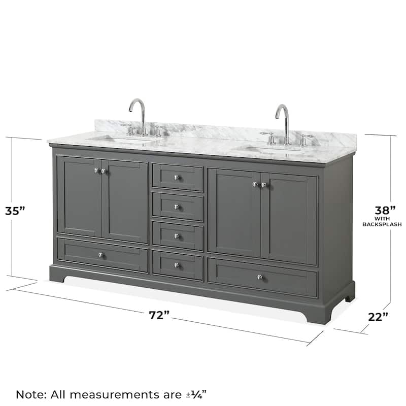 Wyndham Collection Deborah 72" Free Standing Double Vanity Set with
