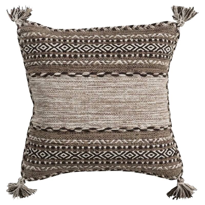 Artistic Weavers Southwest Tasseled 20-in. Square Throw Pillow (Poly OR Down Fill) - Down - Camel