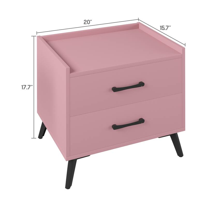 Edge Protection Design 2-Drawer Nightstand