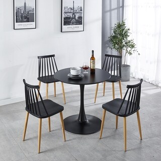 31.5"Tulip Table Mid-century Dining Table With Round MDF Table Top And ...