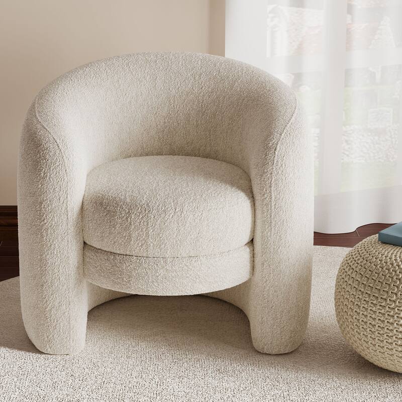 Boucle Upholstered Accent Chair (No Assembly)