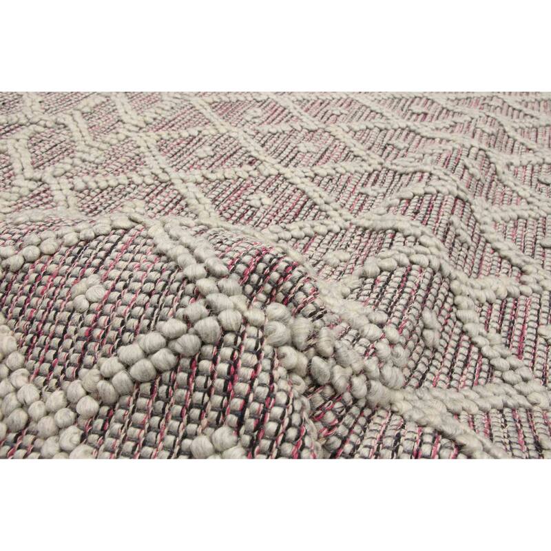 ECARPETGALLERY Braid weave Sienna Grey Wool Rug - 5'0 x 9'10