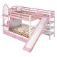 preview thumbnail 11 of 11, Full-Over-Full Castle Style Bunk Bed with 2 Drawers 3 Shelves and Slide