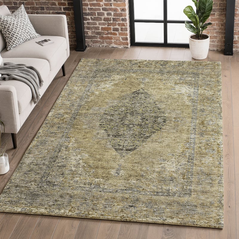 Premium Washable Super Soft Vintage Traditional Mayfield Rug - Khaki - 2'6" x 3'10"