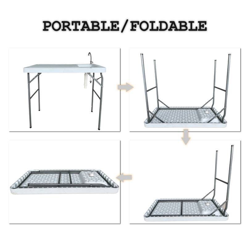 Outdoor Fish and Game Cleaning Table with Sink