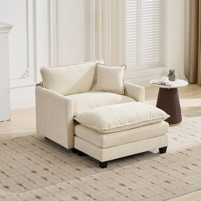 Cloud Sofa Ottoman only, Modern Sectional Couch, for Living Room Bedroom and Apartment