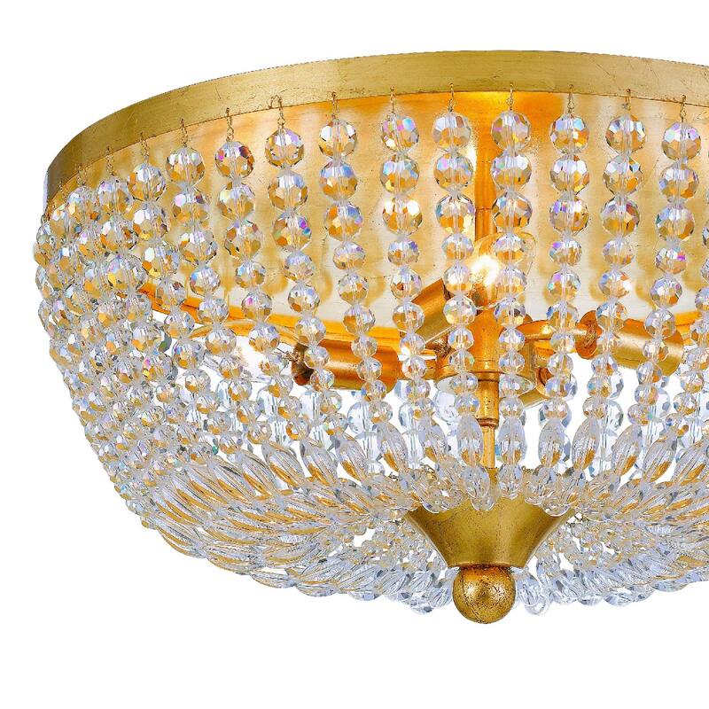 Rylee 4 Light Antique Gold Ceiling Lamp - 18.5'' W x 7.5'' H - 18.5'' W x 7.5'' H