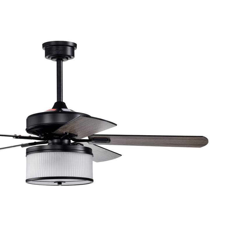 Elvira 52 Inch Chrome Polished and Matte Black Finish Ceiling Fan with Remote