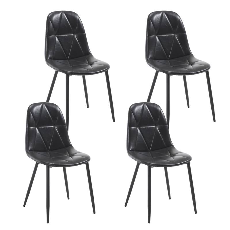 Ergonomic Dining Chairs - 330LB Capacity, Water-Resistant, Set of 2/4 - Black - Set of 4
