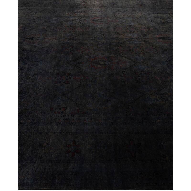Overdyed One-of-a-Kind Hand-Knotted Area Rug - Black - 8' 3" x 9' 10"