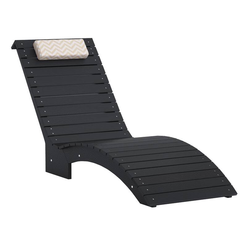 HDPS Pool Lounge Chairs, Single Waterproof Sun Lounge Chaise With Headrest For In Pool, White/Blue/Orange/Black