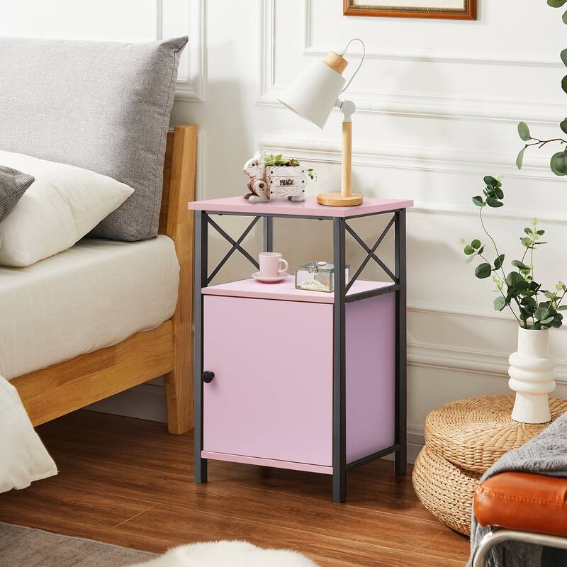 VECELO Modern Nightstands with Storage Cabinet, Nightstands Set of 2