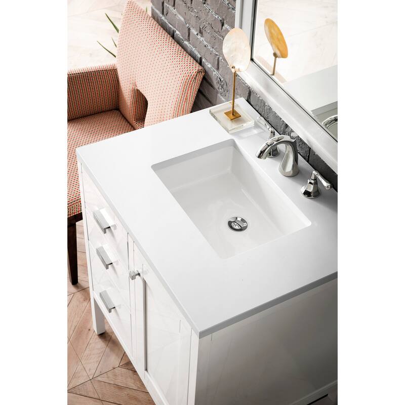 James Martin Vanities E444-V30-3WZ Addison 30" Free Standing Single