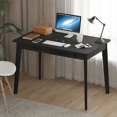 Kerrogee 39.4" Wood Computer Desk with 2 Drawers - 4 Colors