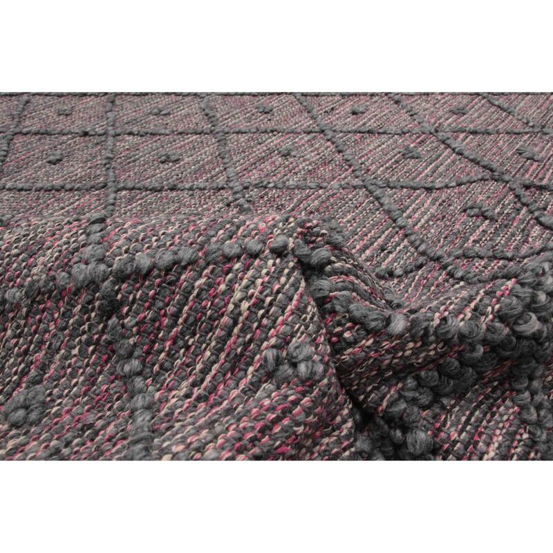 ECARPETGALLERY Braid weave Sienna Grey Wool Rug - 6'0 x 9'0