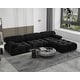 preview thumbnail 21 of 27, Modern Velvet Upholstered Large Modular Sectional Sofa Black