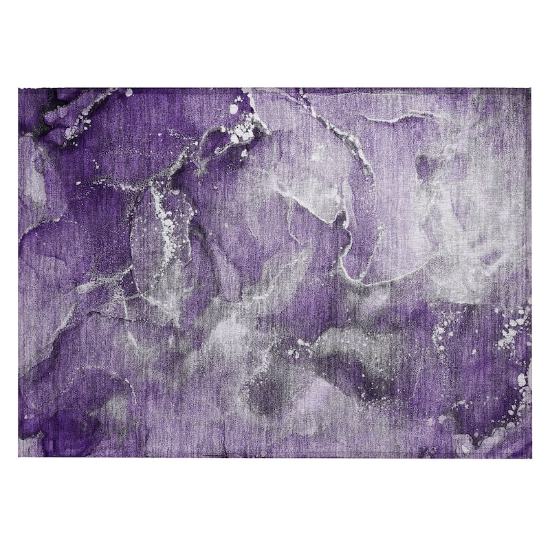 Machine Washable Indoor/ Outdoor Abstract Chantille Rug