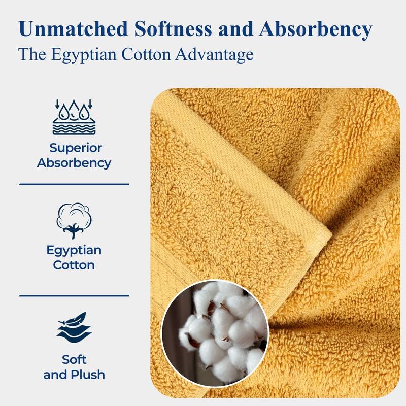 Superior Egyptian Cotton 9 Piece Towel Set Ultra Plush & Absorbent Bath, Hand & Face Towels, Heavyweight Spa Quality