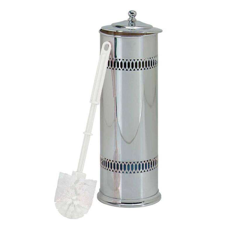 Chrome Plated Freestanding Toilet Brush Holder 15" X 5"