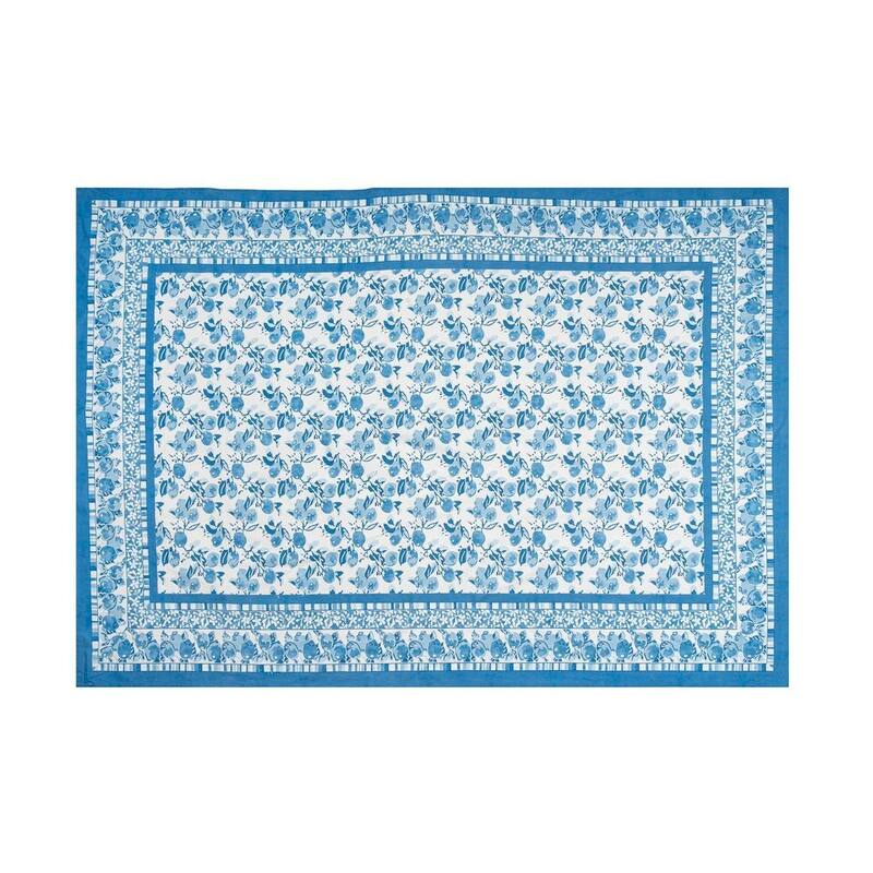 Couleur Nature Citron Tablecloth - Blue - 59" x 59" - 71" x 128" - Blue