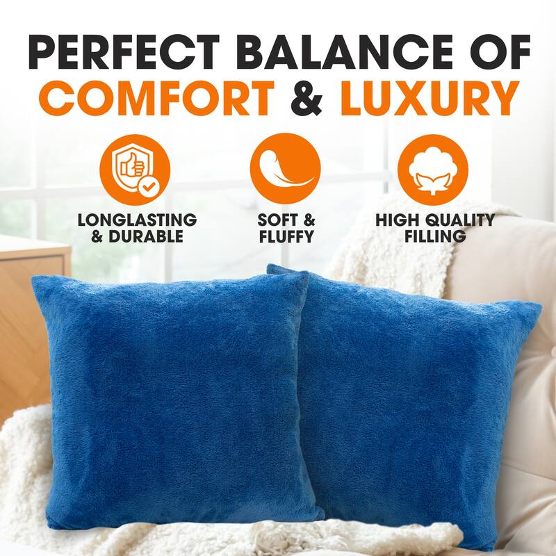 Cheer Collection Set of 2 Ultra Soft and Fluffy Throw Pillow
