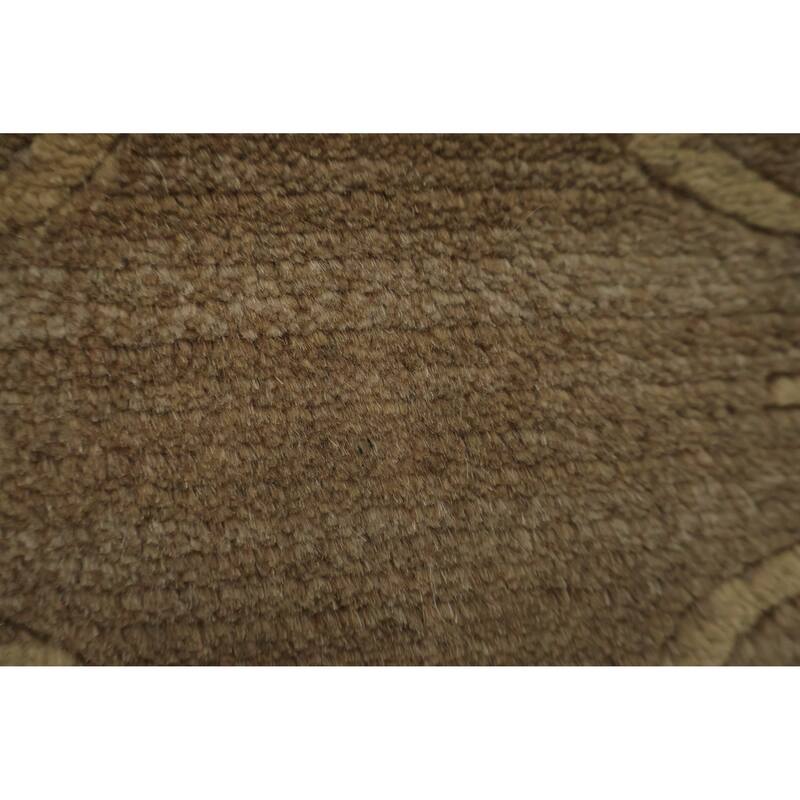 Hand Knotted Oriental 100% Wool Carpet Modern Geometric Brown Nepalese Area Rug - 8' 0'' X 5' 0''