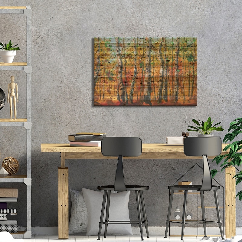 Birch Forest VIII Print On Wood by Willson Lau - Multi-Color