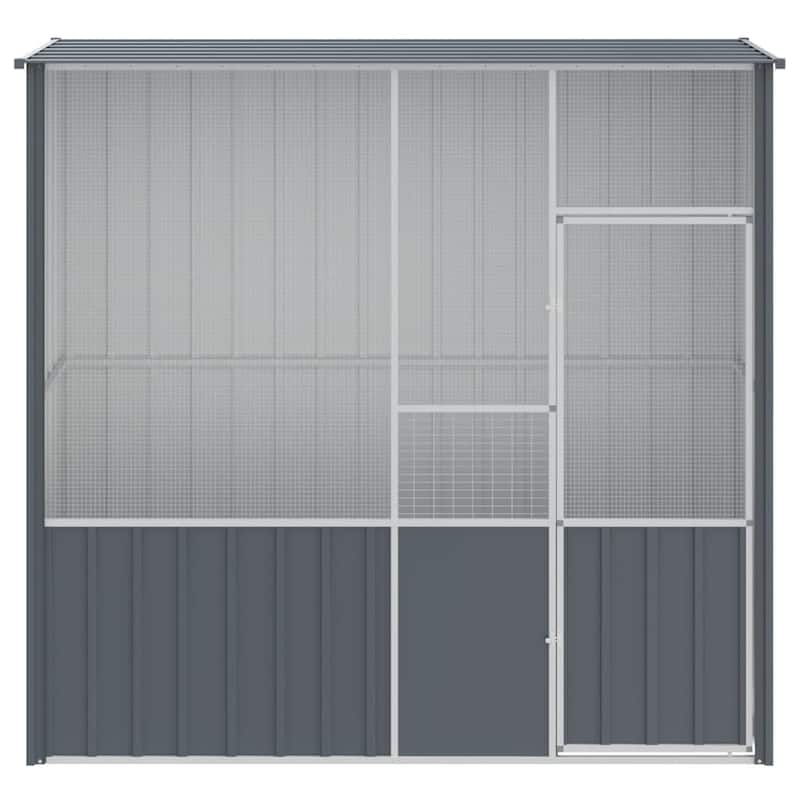 vidaXL Bird Cage Outdoor Bird Aviary Large Parrot Cage House Galvanized Steel