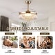 preview thumbnail 36 of 43, Kviflon 48'' Crystal Ceiling Fan with Lights and Remote 6 Speed, 3 Light Change Retractable Blades Chandelier Ceiling Fan
