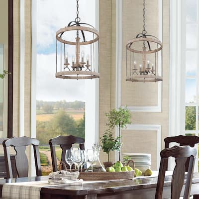 Vanik Farmhouse Chandelier French Country Bird Cage Foyer Dining Room Lights for Entryway - L16" xW16 "xH22.5"