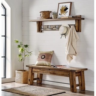 Bahamondes Wood Coat Hook Shelf and Bench Set