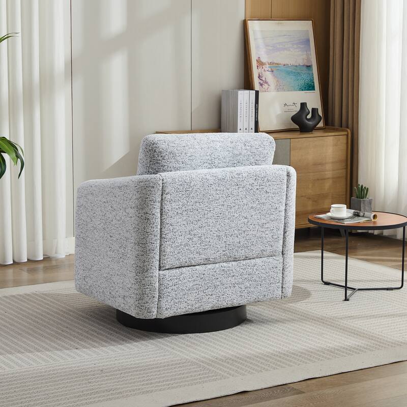 Modern 31.5" Swivel Accent Chair, Chenille Lounge Armchair with Pillow, 360 Degree Swivel Club Chair, Comfy Single Sofa Chair