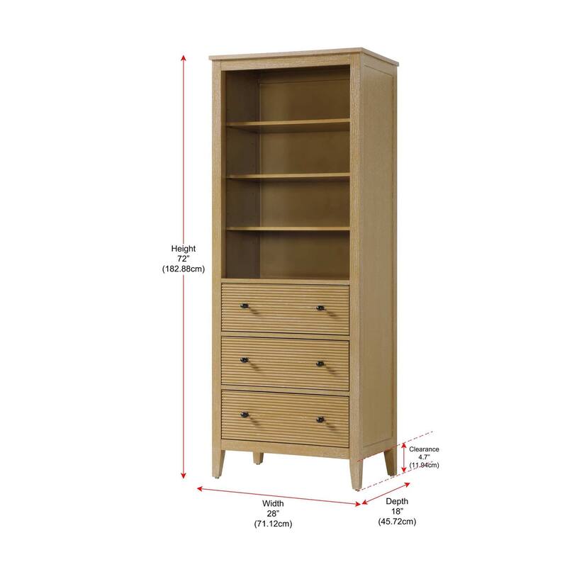 Kensington 16-28 Inch Open Shelving Bath Storage Cabinet