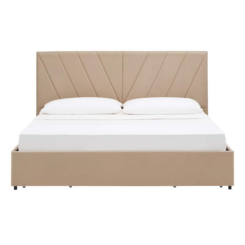 Arlert V-Channel Headboard Storage Platform Bed by iNSPIRE Q Modern