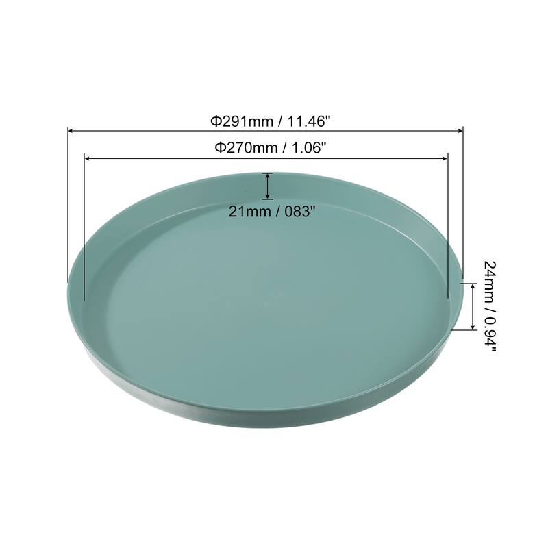11.5" x 1" Round Restaurant Serving Trays, 2 Pack Food Service Tray - Green