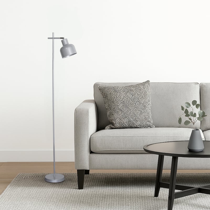 Metal Adjustable Spotlight Floor Lamp with Rotary Switch - 10.55 x 7.87 x 54.72 in. (L x W x H)