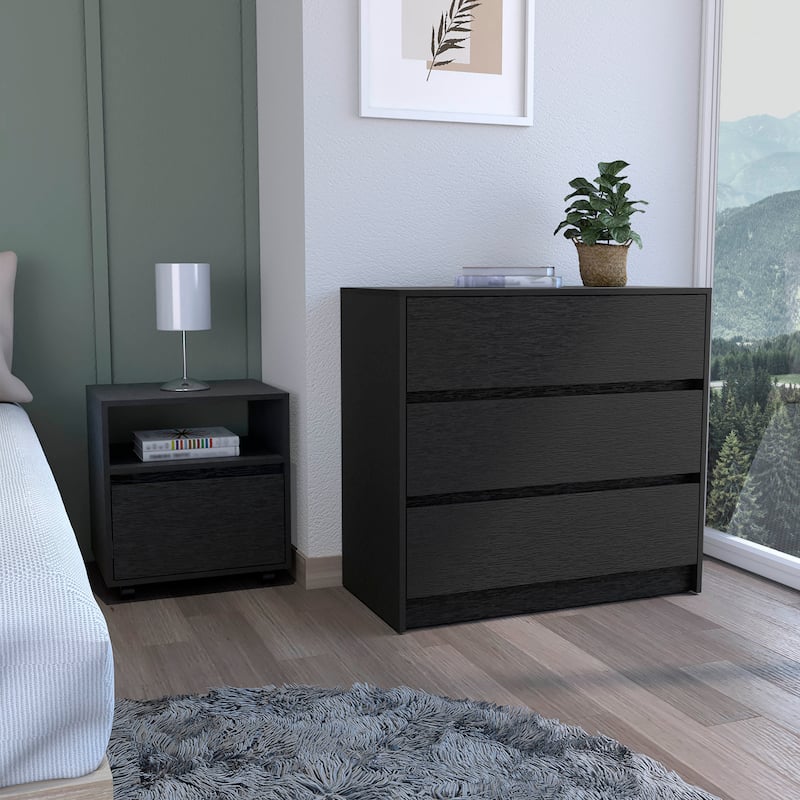 Milford 2 Piece Bedroom Set,Nightstand + Dresser，for Bathroom,Living Room,Bedroom
