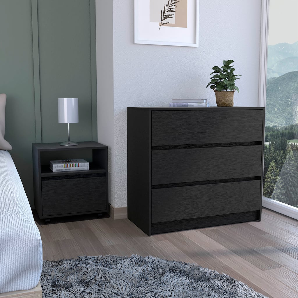 Milford 2 Piece Bedroom Set,Nightstand + Dresser，for Bathroom,Living Room,Bedroom
