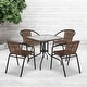 preview thumbnail 5 of 30, Powder-coated Aluminum/ Rattan Lightweight 5-piece Outdoor Dining Set - 28"W x 28"D x 28"H