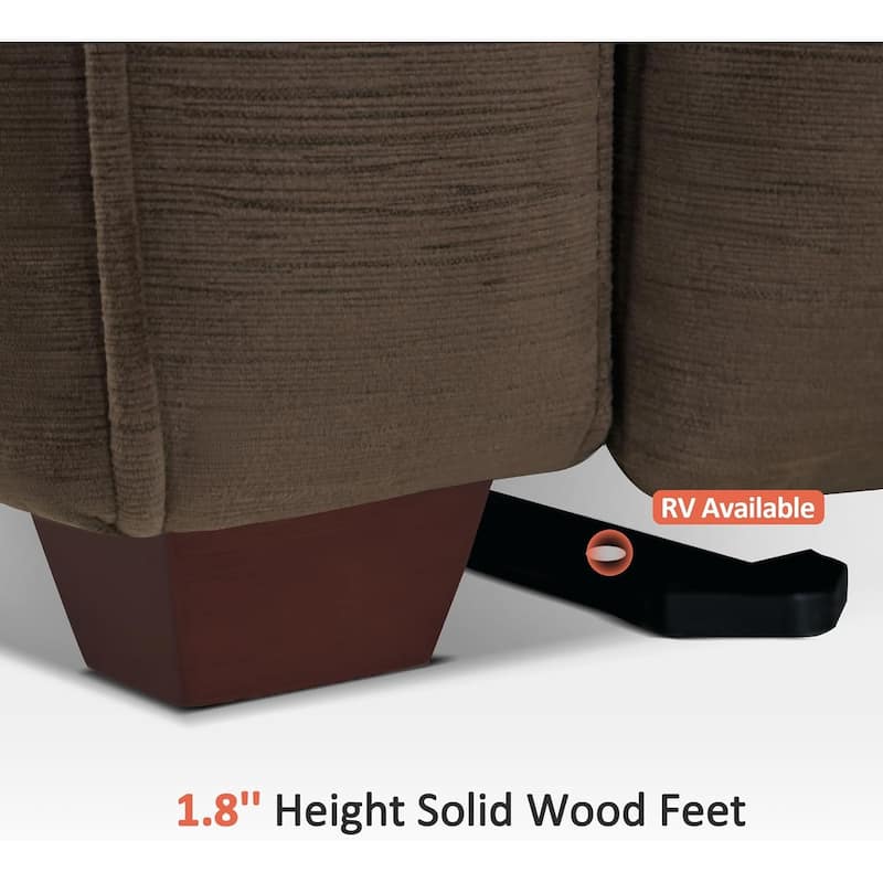 MCombo 61.6'' Wall Hugger Power Loveseat Recliner Sofa with Adjustable Headrest and USB A & C Charge Ports