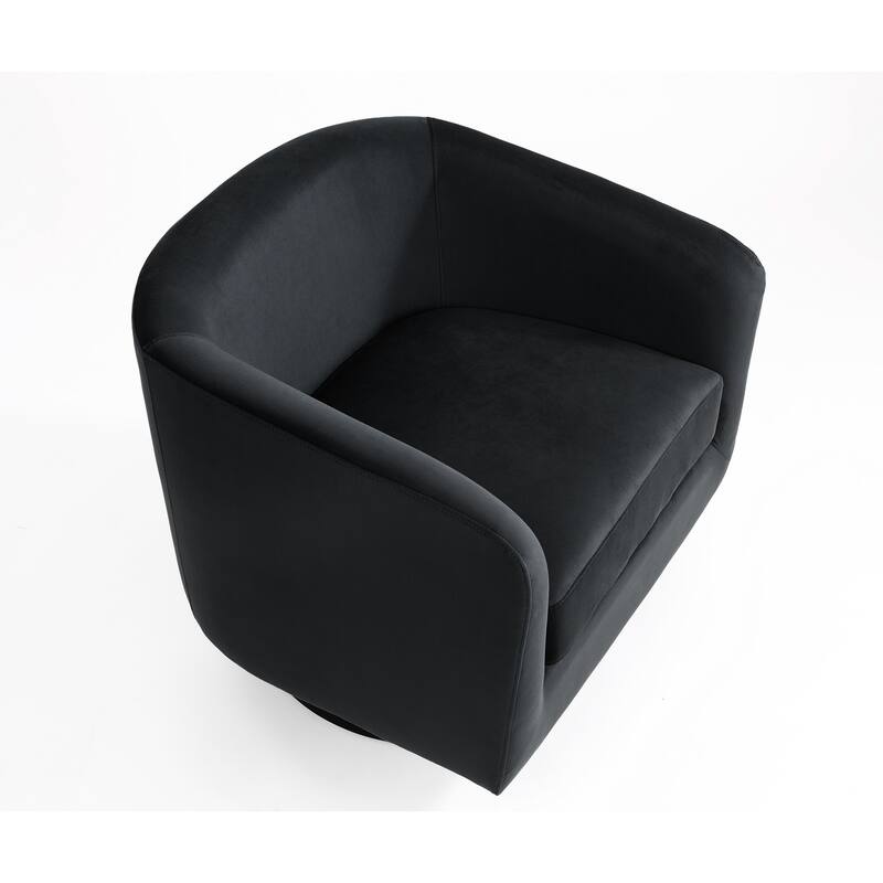 Modern Upholstered 360 degree Swivel Accent Arm Chair