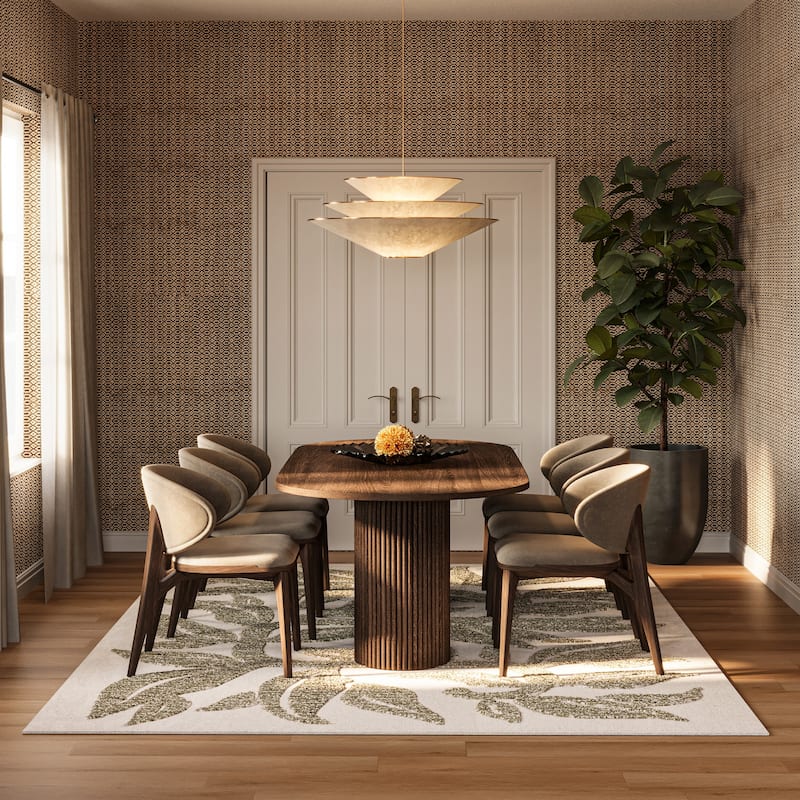 Carmeon Hamilton Sage Bohemian Floral Wool Rug