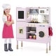 preview thumbnail 3 of 28, Gymax Kids Pretend Kitchen Play Set Toddler Toy Wooden Chef Height Pink+Golden