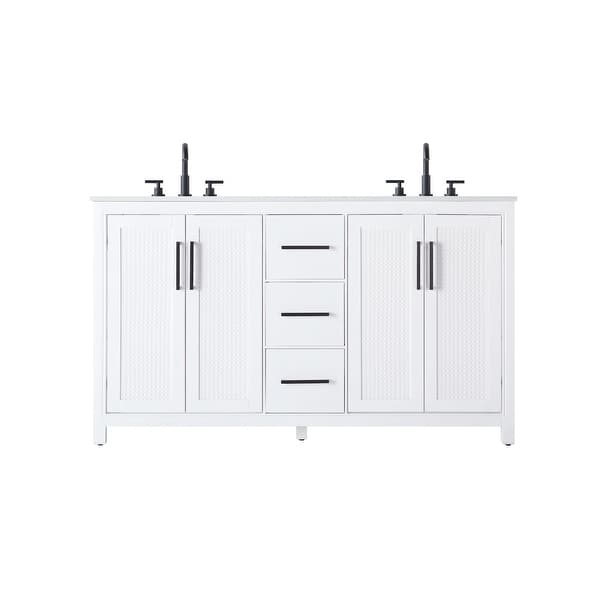slide 2 of 11, Elegant Lighting VF29560D Alina 60" Free Standing Double Basin Vanity White - Painted