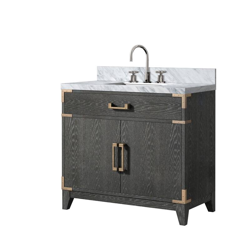 Laurel Bath Vanity Carrara Marble Top, Sink and Faucet