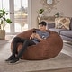 preview thumbnail 56 of 66, Madison Faux Suede 5-foot Beanbag Chair by Christopher Knight Home Brown